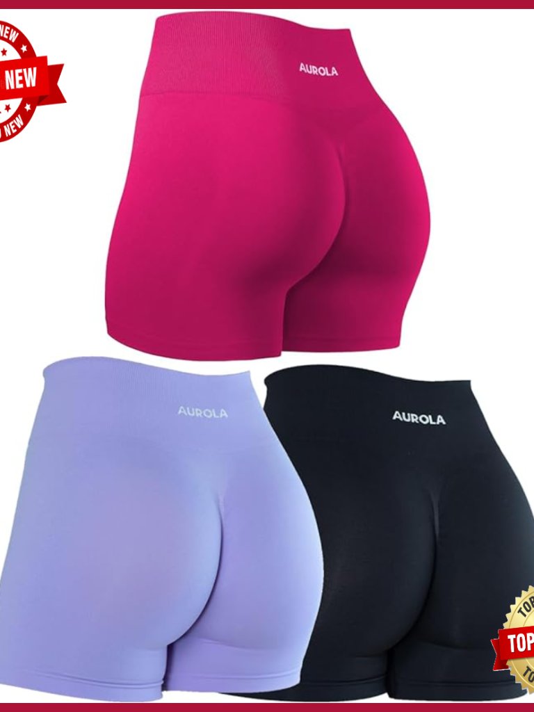 High Waist Scrunch Butt Seamless Athletic Shorts Workout Gym Shorts 4" Inseam